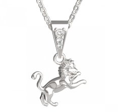 BG zlatý přívěšek Lev 040 Bílé zlato - 585 Diamant