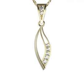 BG zlatý přívěšek  462-1 Žluté zlato - 585 Bílý kubický zirkon