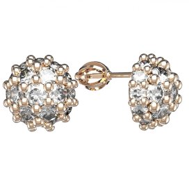 BG zlaté náušnice s diamanty 992 Růžové zlato 585 (30-90dní) Diamant lab-grown