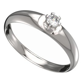 BG zlatý prstýnek 553 T Bílé zlato - 585 Diamant