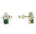 BeKid, Gold kids earrings -159 - Switching on: Puzeta, Metal: Yellow gold 585, Stone: Green cubic zircon