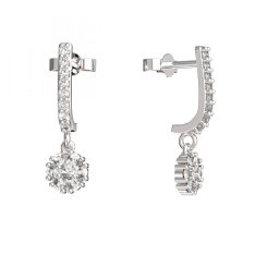 BG zlaté náušnice kytička 774 Bílé zlato - 585 Diamant
