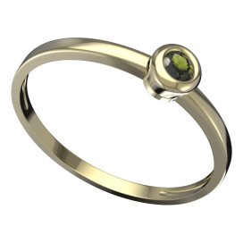 BG vltavínový prsten 550C Žluté zlato - 585 Vltavín