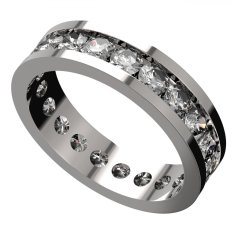 BG zlatý prstýnek 501 Bílé zlato - 585 Bílý kubický zirkon