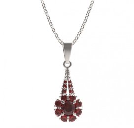 BG přívěs kruhováho tvaru 497-G Stříbro 925 - rhodium Granát