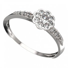 BG zlatý prstýnek 552 D Bílé zlato - 585 Diamant