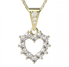 BG zlatý diamantový přívěšek srdíčko 005 Žluté zlato - 585 Diamant lab-grown