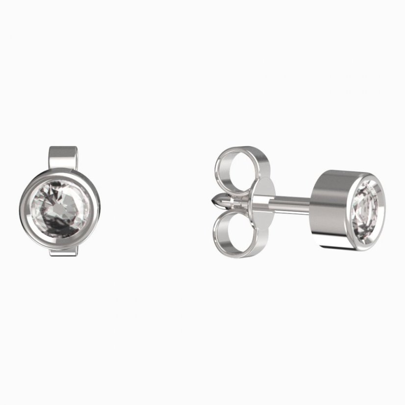 BG zlaté náušnice 769 Bílé zlato - 585 Diamant