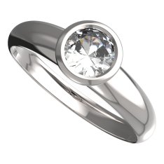 BG zlatý prstýnek 557 T Bílé zlato - 585 Diamant