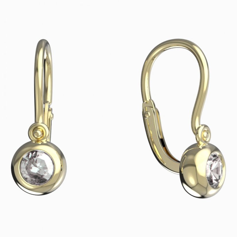 BeKid dětské náušnice 102 Žluté zlato - 585 Diamant
