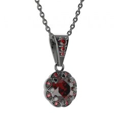 BG přívěs kulatý 993-2 Stříbro 925 - ruthenium (30-90dní) Granát