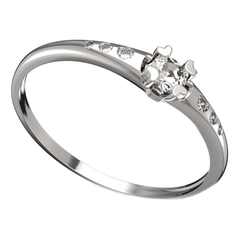 BG zlatý prstýnek 883 K Bílé zlato - 585 Diamant