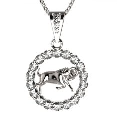 BG zlatý diamantový přívěšek Beran 044 Bílé zlato - 585 Diamant lab-grown