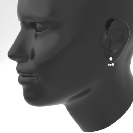 BeKid komponent tři kameny - UZ Žluté zlato - 585 Bílý kubický zirkon