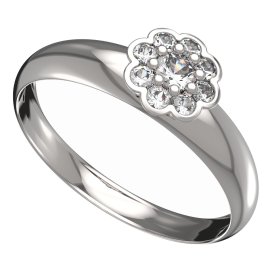 BG zlatý prstýnek 552 T Bílé zlato - 585 Diamant