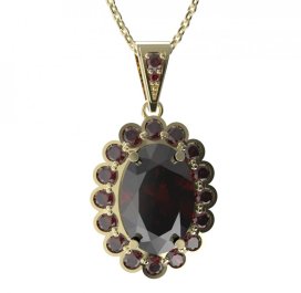 BG přívěs oválný 705-1 Stříbro 925 - pozlacené Granát