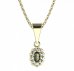 BG pendant oval 455-0 - Metal: Silver - gold plated 925, Stone: Moldavite and cubic zirconium