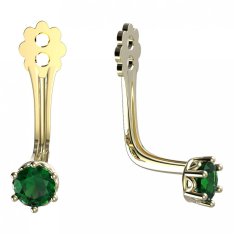 BeKid zlatý kompoment dětské náušnice 3MM - 3 Žluté zlato - 585 Zelený kubický zirkon