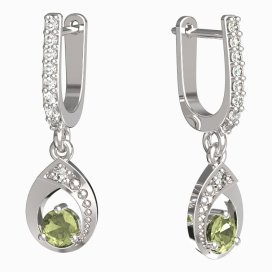 BeKid dětské náušnice 1242 Bílé zlato - 585 Zelený kubický zirkon