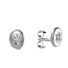 BG zlaté náušnice 1580 Bílé zlato - 585 Diamant