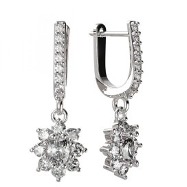 BG zlaté náušnice s diamanty 627 Bílé zlato - 585 Diamant lab-grown