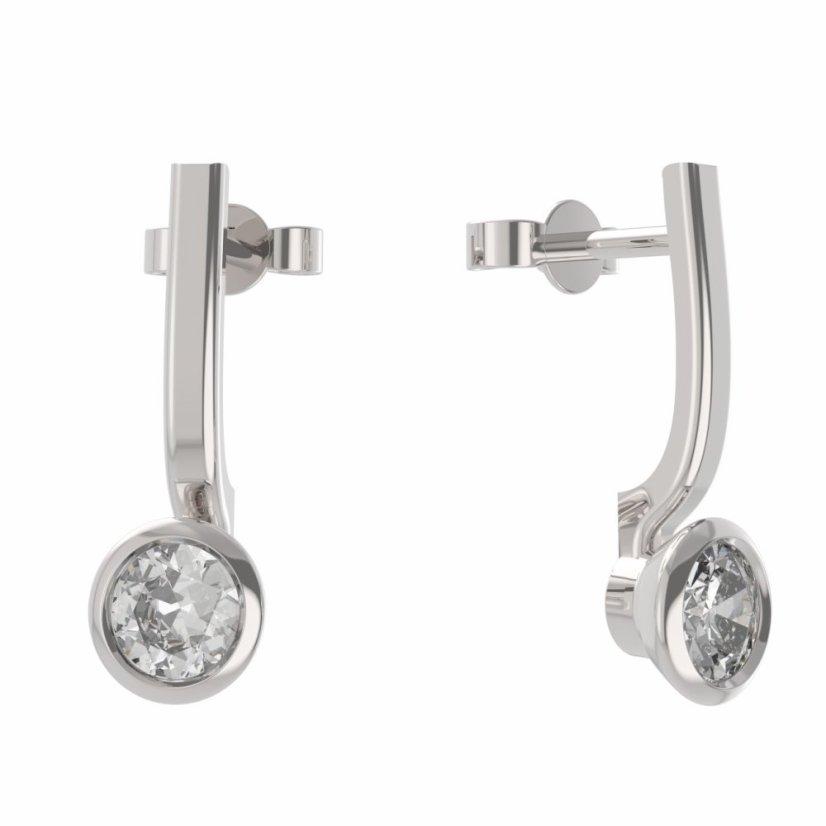 BG zlaté náušnice 555 Bílé zlato - 585 Diamant