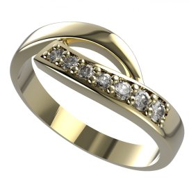 BG zlatý diamantový prsten 918 Žluté zlato - 585 Diamant lab-grown