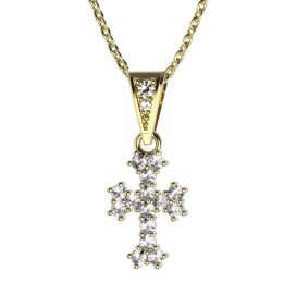 BG zlatý přívěšek křížek 267 Žluté zlato - 585 Diamant