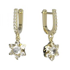 BG zlaté náušnice hvězdička 978 Žluté zlato - 585 Diamant