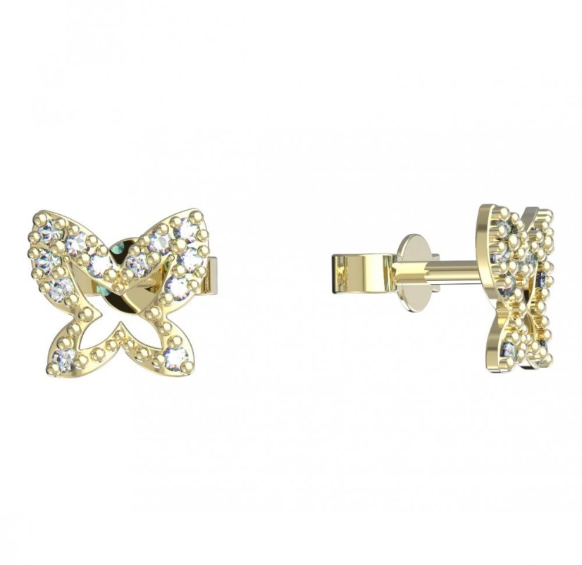 BeKid dětské náušnice motýlek 846 Bílé zlato - 585 Diamant