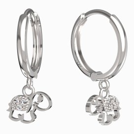 BeKid dětské náušnice želvička 1187 Bílé zlato - 585 Diamant