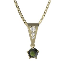 BG vltavín přívěšek 874 Žluté zlato - 585 Vltavín a diamant
