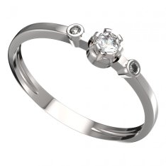 BG zlatý prstýnek 553 L Bílé zlato - 585 Diamant