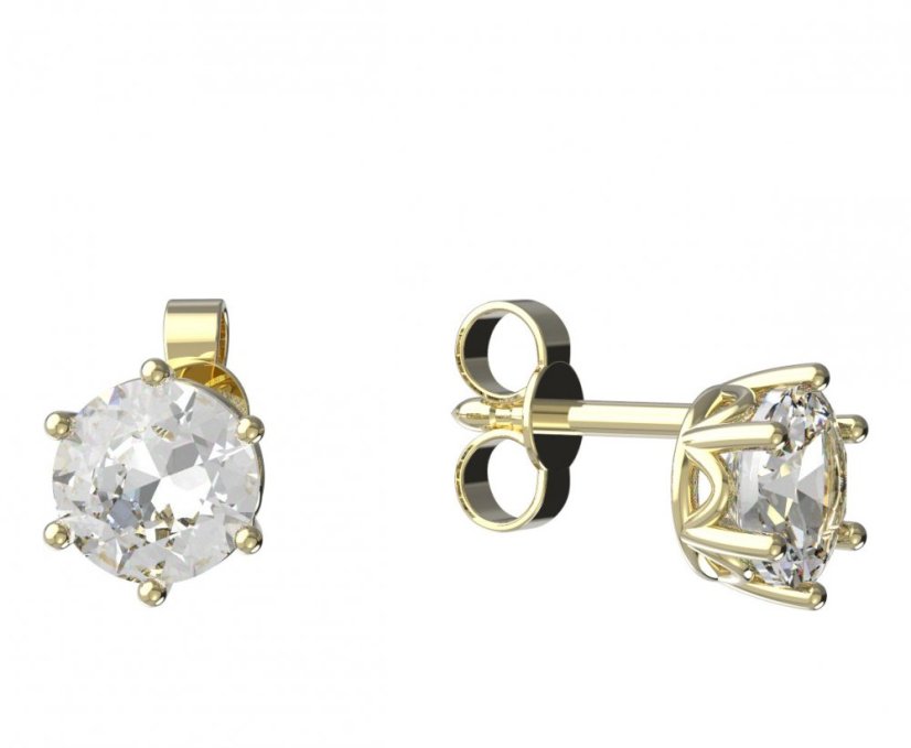 BeKid dětské náušnice 1295 Bílé zlato - 585 Světle modrý kubický zirkon