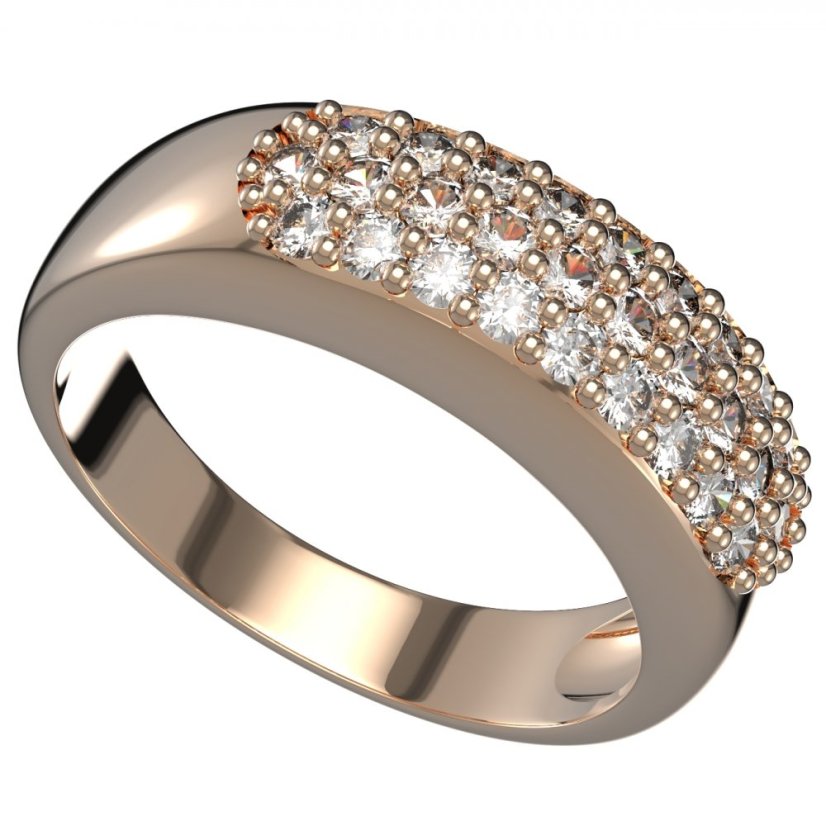 BG zlatý diamantový prstýnek 1146 /zásnubní-snubní/ Růžové zlato 585 (30-90dní) Diamant lab-grown
