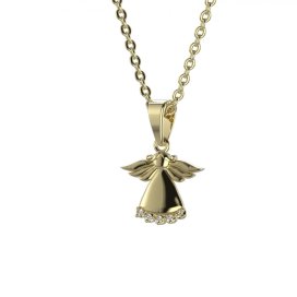 BG zlatý dětský přívěs andílek 1470 Žluté zlato - 585, diamant