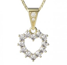 BG zlatý přívěšek srdíčko 005 Žluté zlato - 585 Diamant