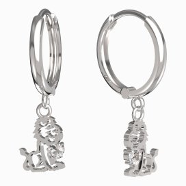BeKid dětské náušnice lev 1191 Bílé zlato - 585 Diamant