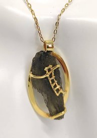 BG náhrdelník přírodní kámen-Vltavín 028