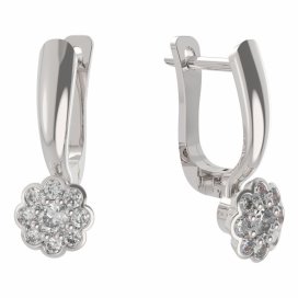 BG zlaté náušnice 552 Bílé zlato - 585 Diamant