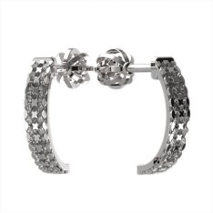 BG zlaté náušnice  1302-  půlktlhy Bílé zlato - 585 Diamant