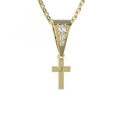 BG zlatý přívěšek křížek 1105 Žluté zlato - 585 Diamant