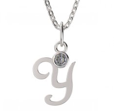 BeKid dětský zlatý přívěsek písmenko Y - 1333 Bílé zlato - 585 Diamant
