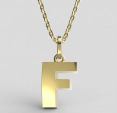 BeKid, Gold kids pendant - letter F