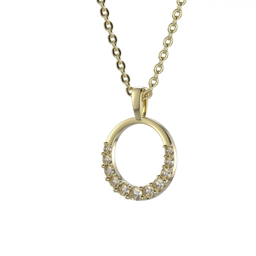 BG Zlatý přívěs kruh 1578 Žluté zlato - 585 Diamant