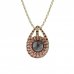BG pendant pearl 540-90 - Metal: Silver 925 - rhodium, Stone: Garnet and pearl