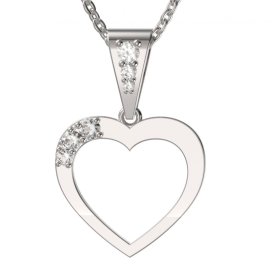 BG zlatý diamantový přívěšek srdíčko 1556 Bílé zlato - 585 Diamant lab-grown