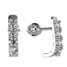 BG zlaté náušnice 96 Bílé zlato - 585 Diamant