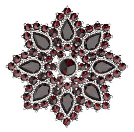 BG brož 203 Stříbro 925 - rhodium Granát