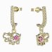 BeKid, Gold kids earrings -1188 - Switching on: Pendant hanger, Metal: Yellow gold 585, Stone: Pink cubic zircon